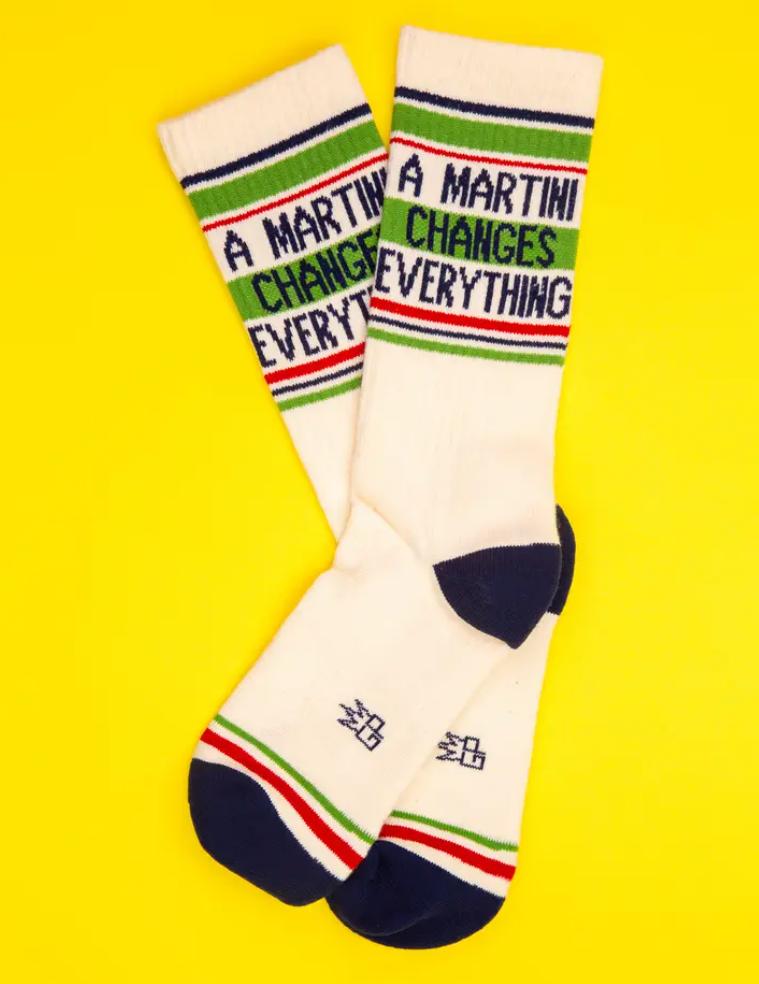 I need this A Martini Changes Everything Gym Crew Socks by Gumball